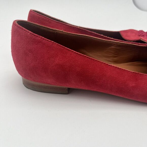 Red Suede Flats with Lip Embroidery‎ from & Other Stories Women's Size 40 - Picture 9 of 16